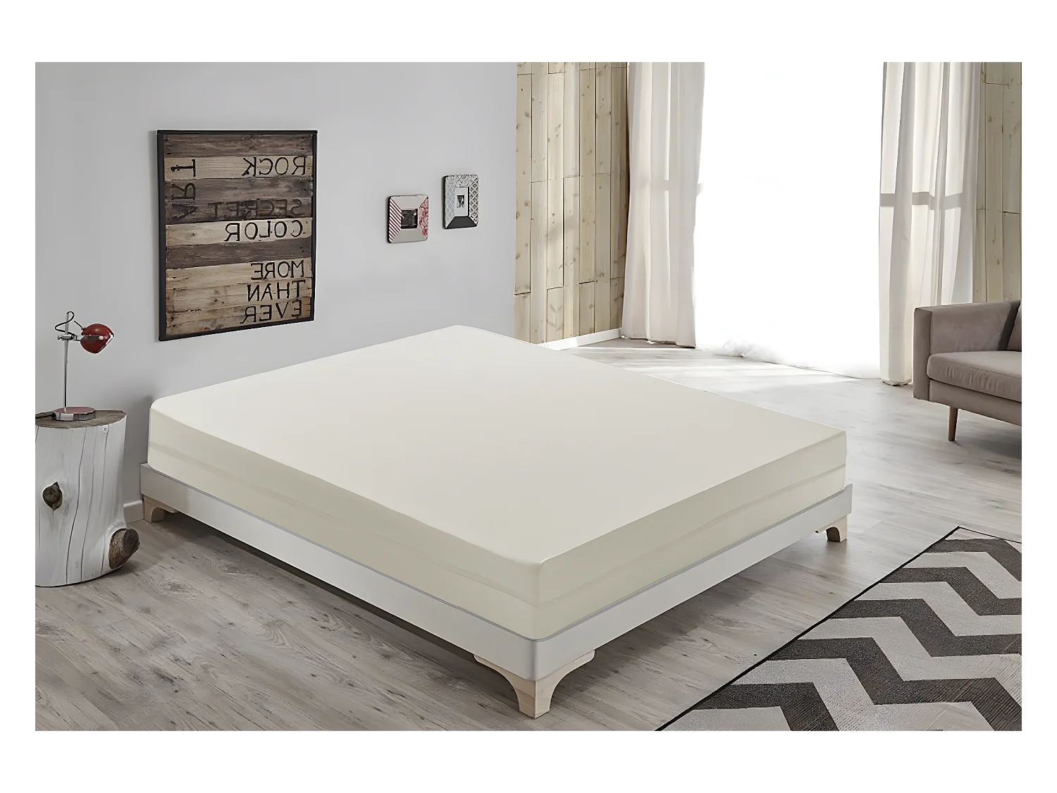 WaterschuimMatras, 14 cm hoog, hoge dichtheid, afneembare hoes 105x200