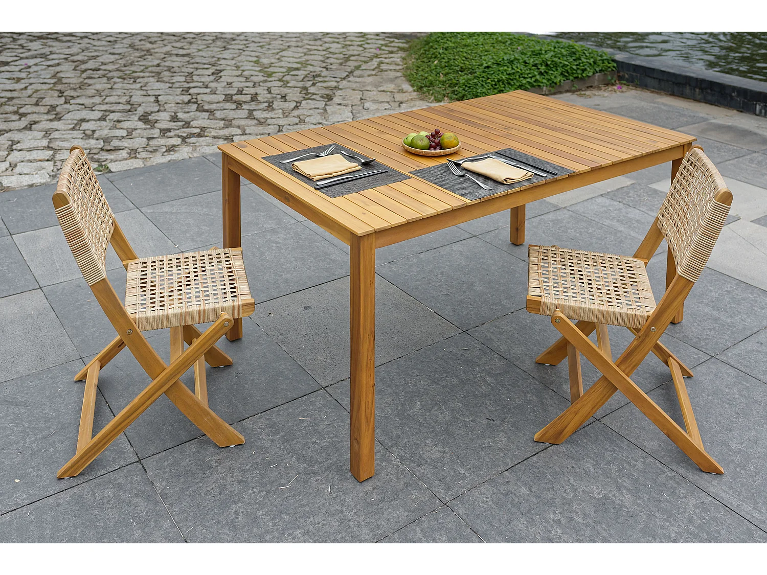 Nordlys - Table de Jardin 6 Personnes Acacia massif