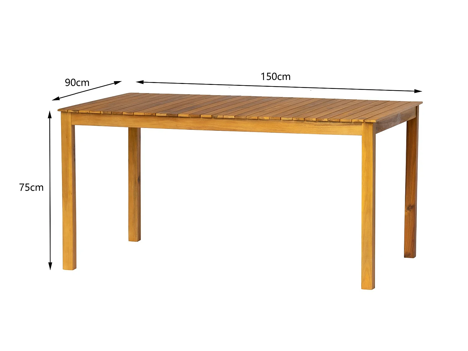 Nordlys - Table de Jardin 6 Personnes Acacia massif