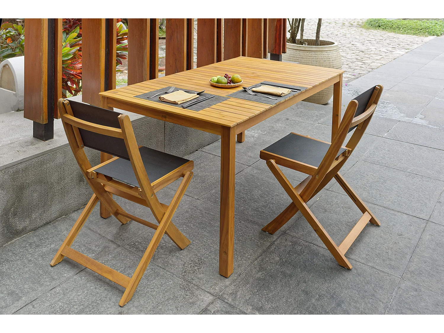 Nordlys - Table de Jardin 6 Personnes Acacia massif