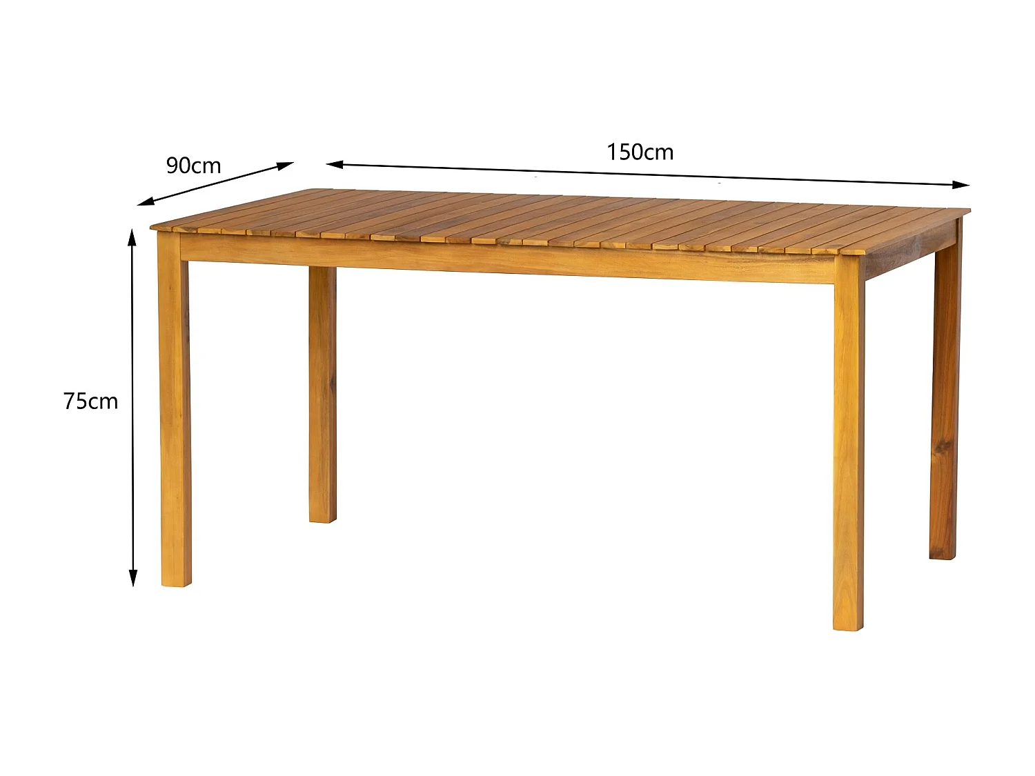 Nordlys - Table de Jardin 6 Personnes Acacia massif