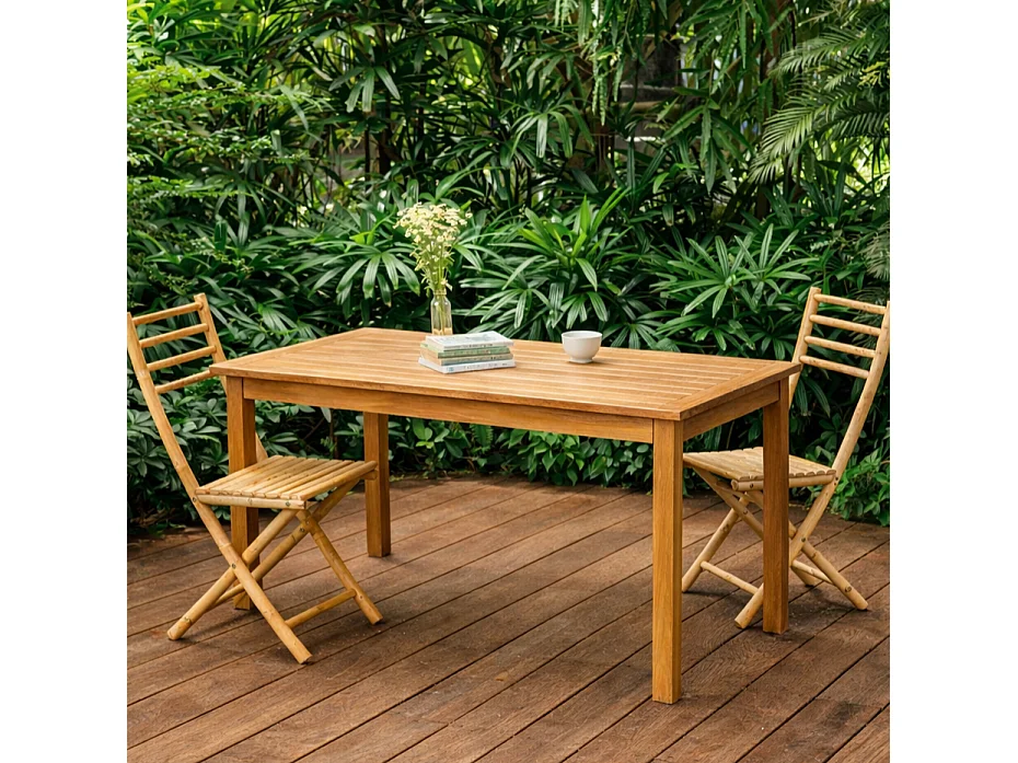 Nordlys - Table de Jardin 6 Personnes Acacia massif