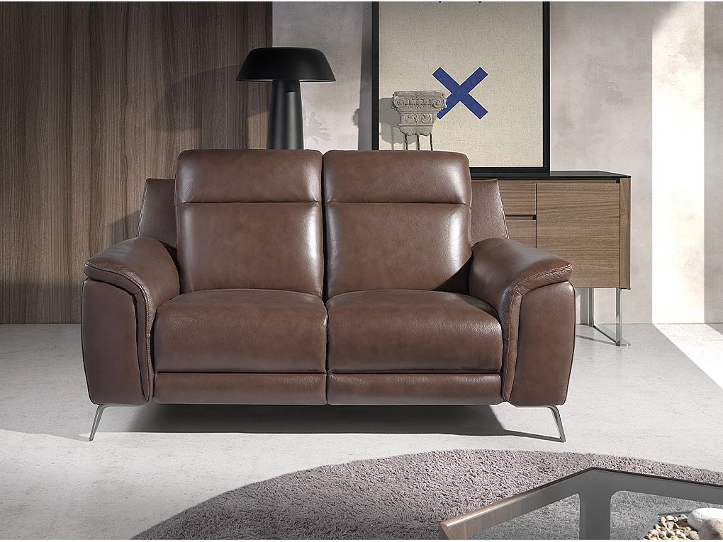 Canapé 2 places en cuir avec relax