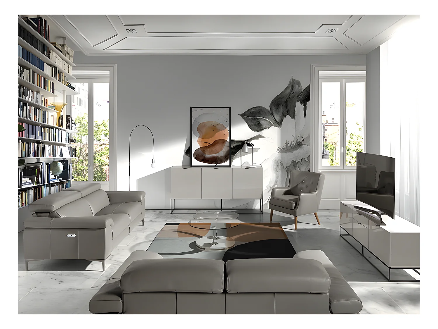 2-zitsbank bekleed in rundleer 6121 ANGEL CERDA