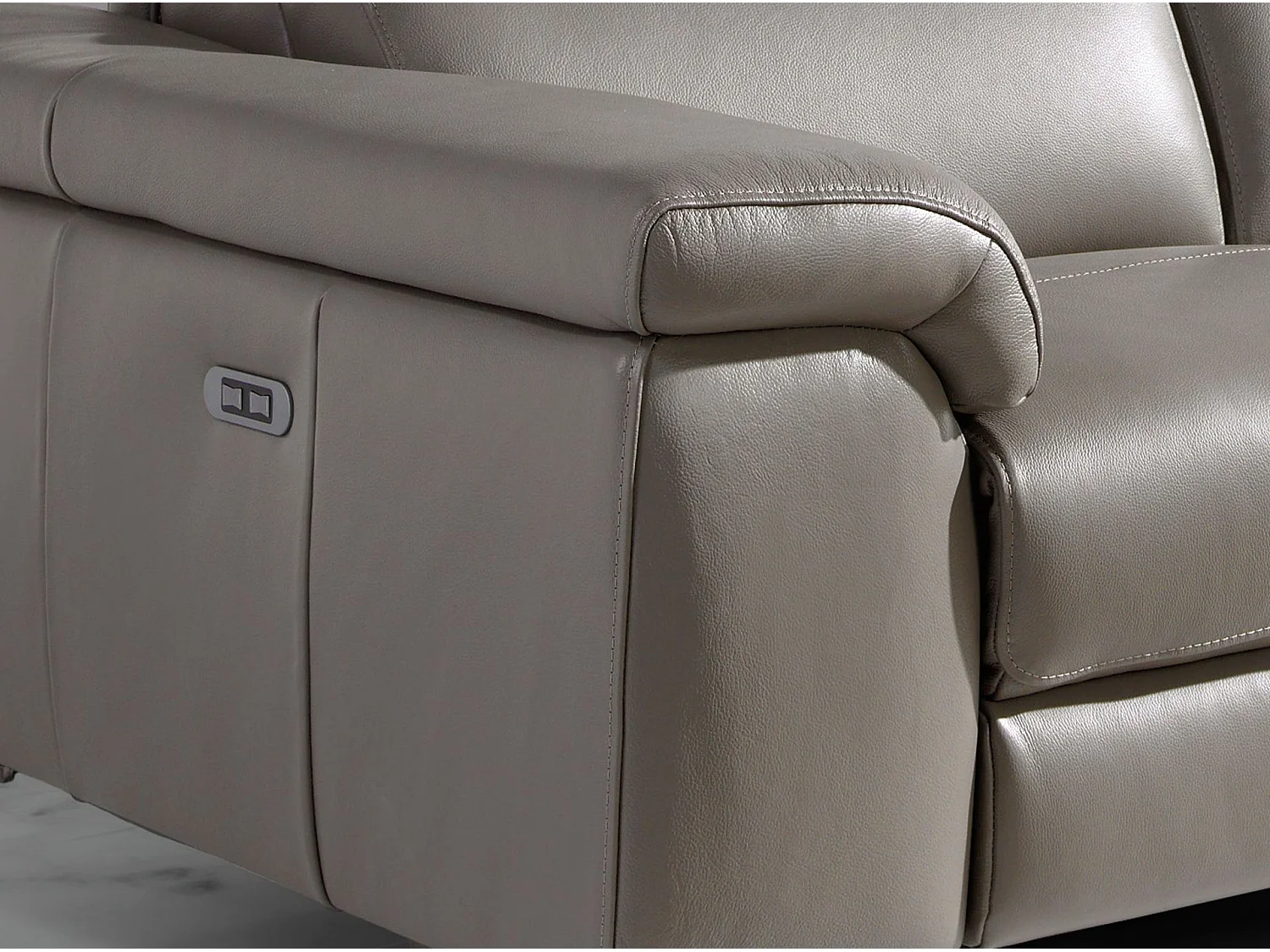 Sofá relax 2 plazas piel gris oscuro 6121 ANGEL CERDA