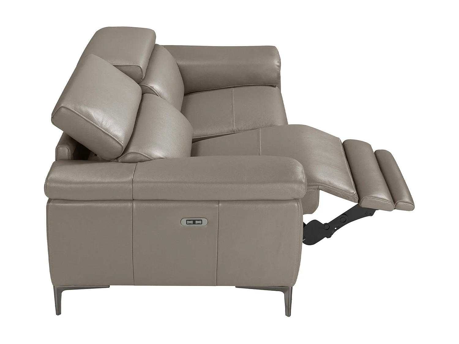 Canapé relax 2 places en cuir gris foncé 6121 ANGEL CERDA