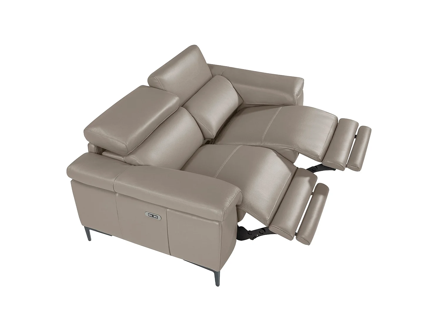 2-osobowa sofa relaksacyjna z ciemnoszarej skóry 6121 ANGEL CERDA