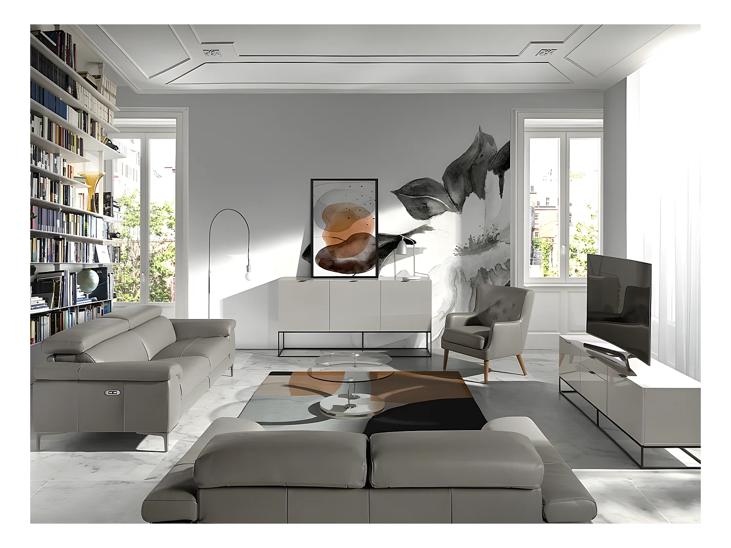 Canapé 3 places en cuir avec relax 6122 ANGEL CERDA