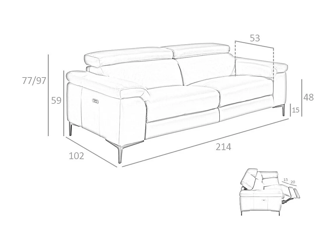 3-zitsbank in rundsleer relaxmechanisme 6122 ANGEL CERDA