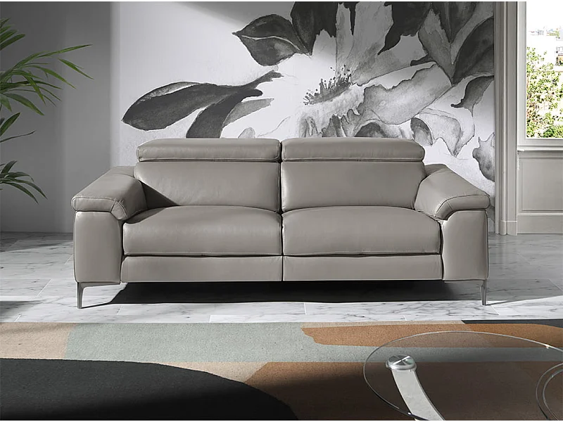 Divano relax a 3 posti in pelle grigio scuro 6122 ANGEL CERDA