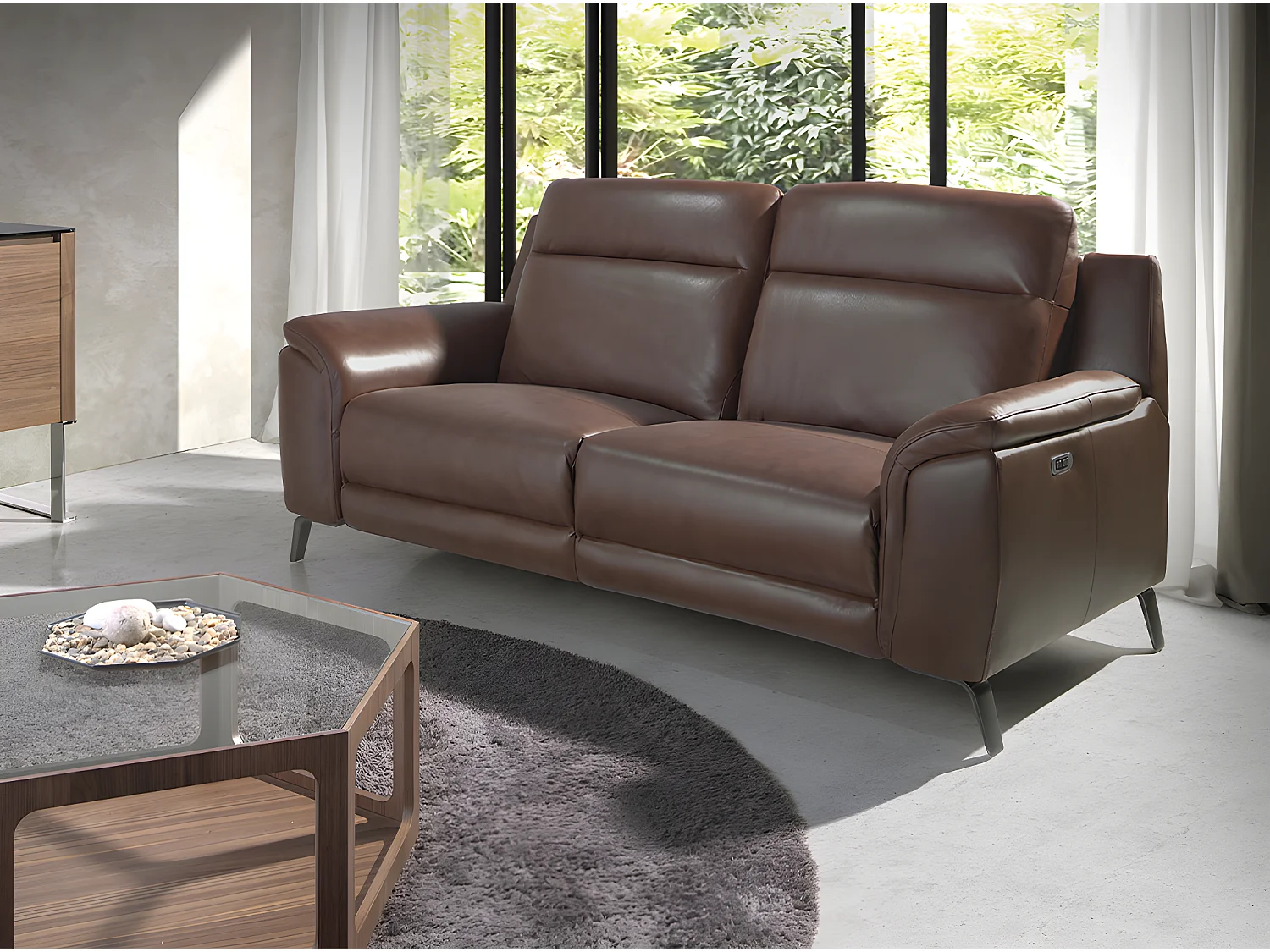 Canapé 3 places en cuir avec relax 6128 ANGEL CERDA