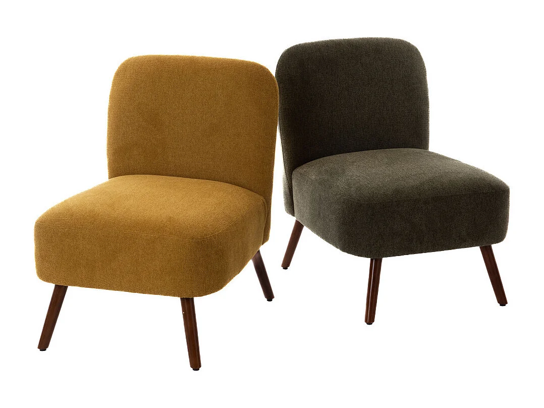 Fauteuil en tissu jaune Bucolique
