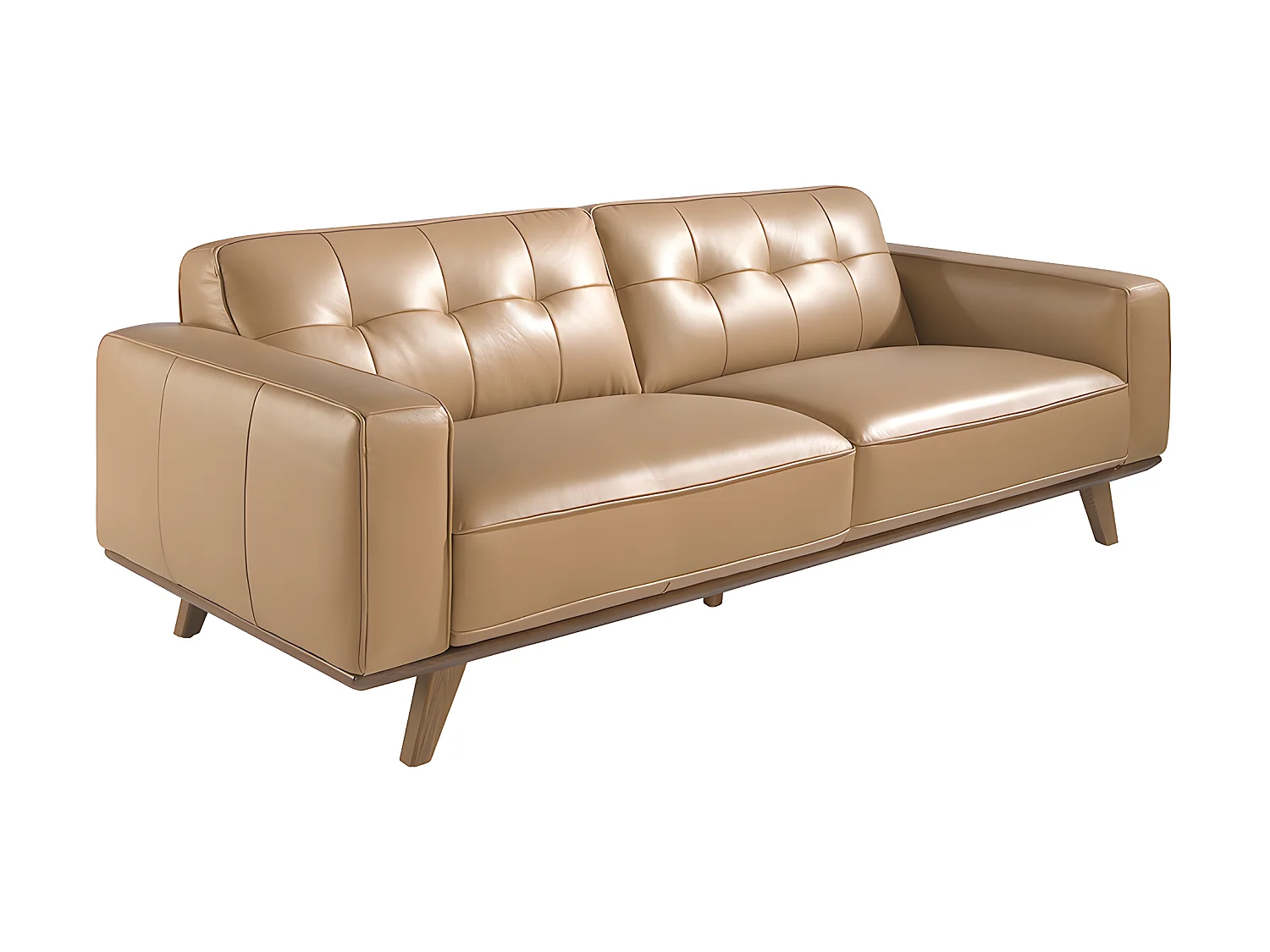 Canapé 3 places en cuir couleur sable 6120 ANGEL CERDA