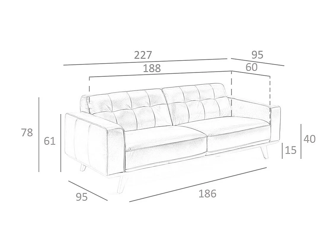 Canapé 3 places Chester en cuir sable 6120 ANGEL CERDA