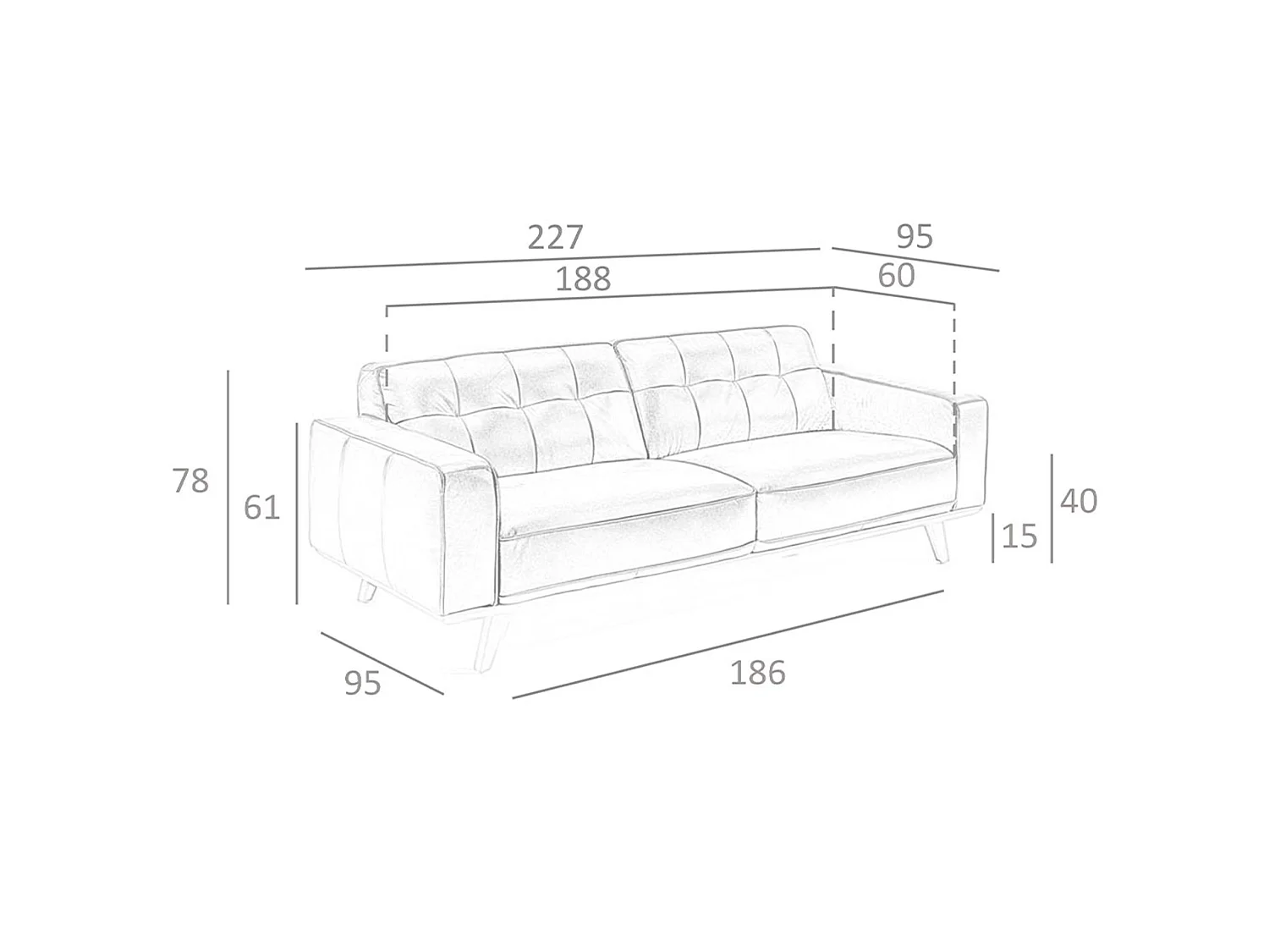 Chester 3-sitzer relaxsofa in leder sand 6120 ANGEL CERDA