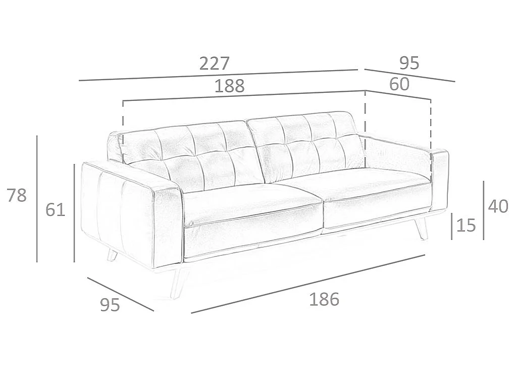 Chester 3-sitzer relaxsofa in leder sand 6120 ANGEL CERDA
