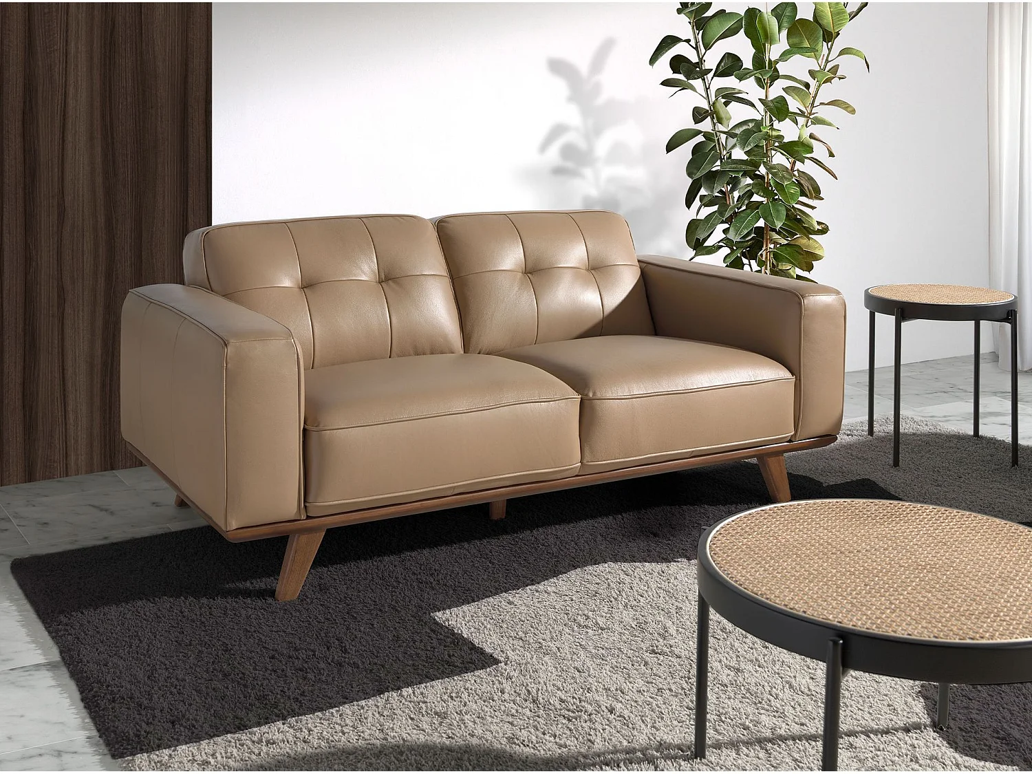 Chester 2-sitzer relaxsofa in leder sand 6119 ANGEL CERDA