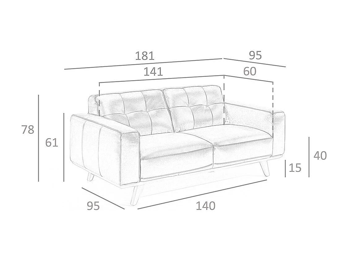 Chester 2-sitzer relaxsofa in leder sand 6119 ANGEL CERDA