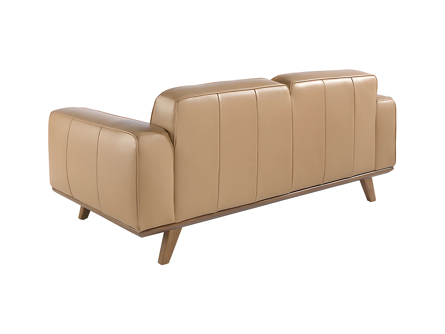 2-Sitzer-Sofa aus sandfarbenem Leder  6119 ANGEL CERDA