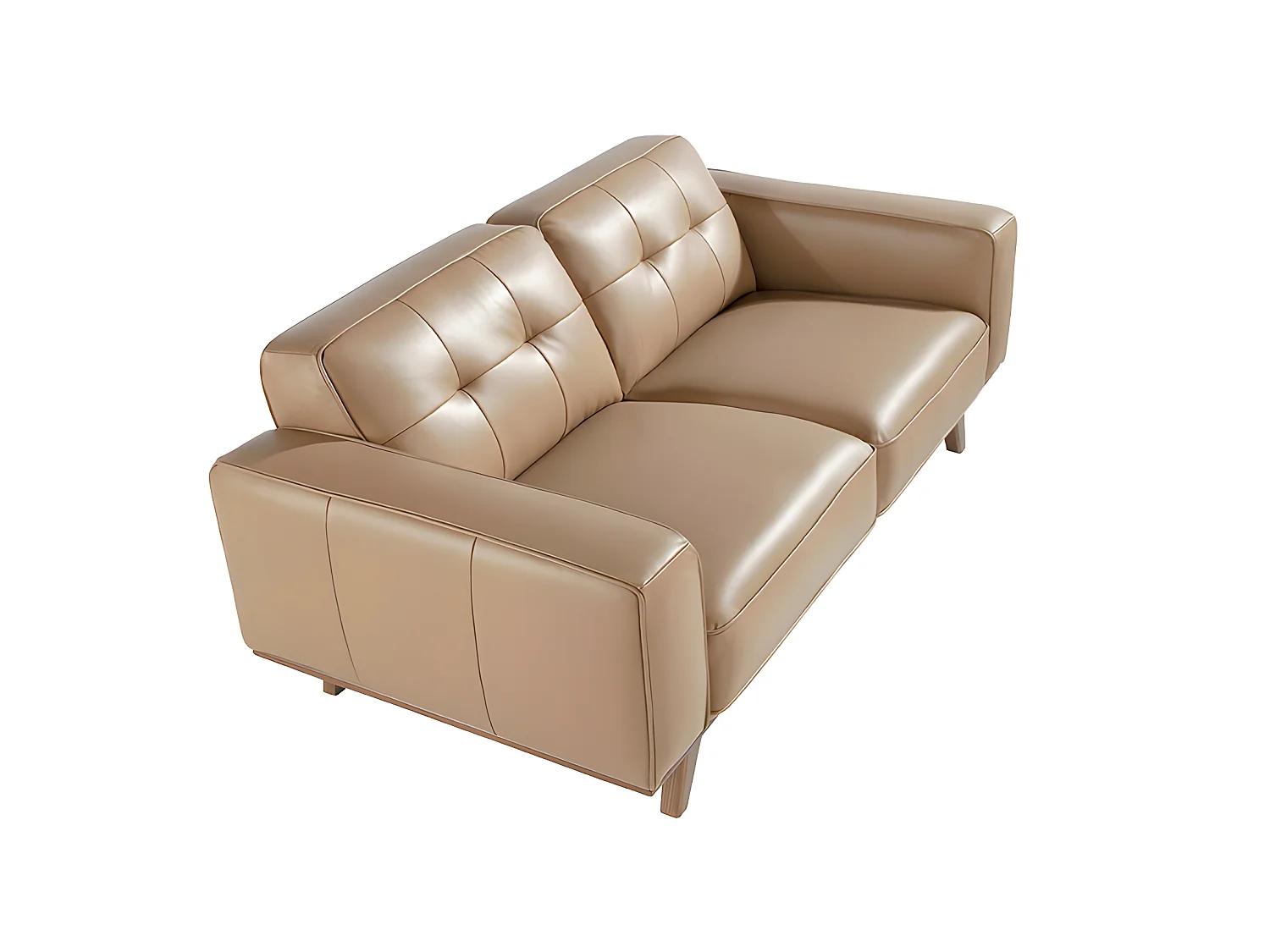 2-Sitzer-Sofa aus sandfarbenem Leder  6119 ANGEL CERDA
