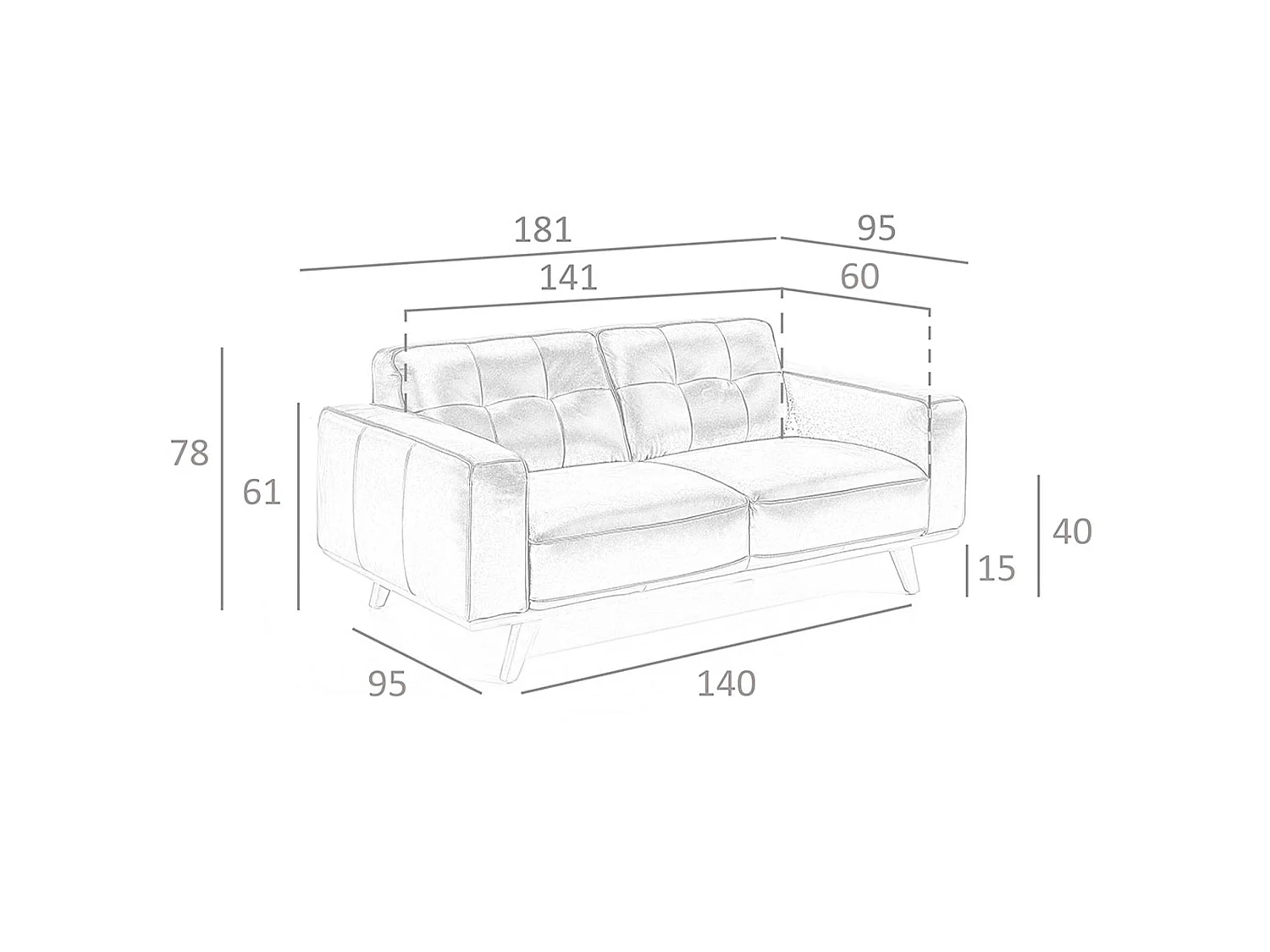 Chester 2-sitzer relaxsofa in leder sand 6119 ANGEL CERDA