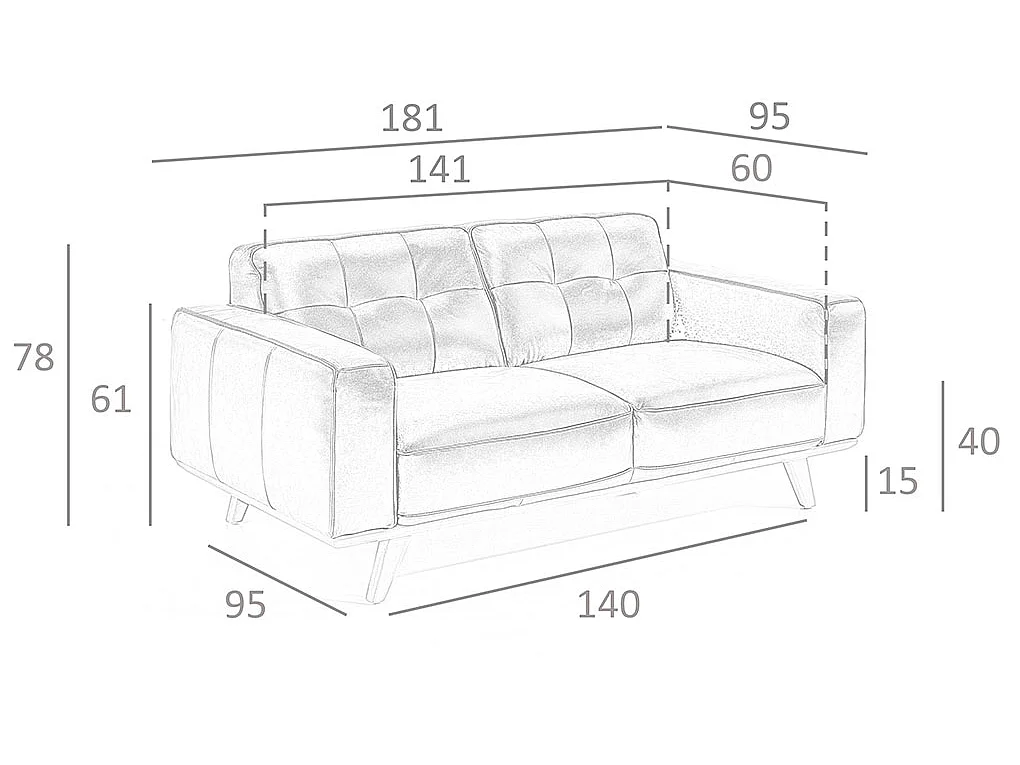 Chester 2-sitzer relaxsofa in leder sand 6119 ANGEL CERDA