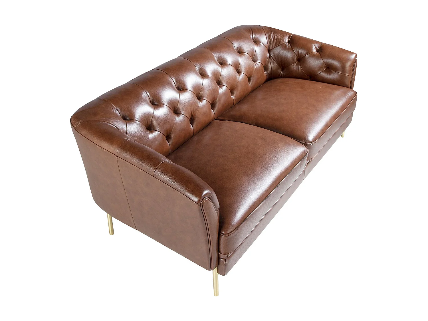 Canapé 2 places Chester en cuir marron cognac 6139 ANGEL CERDA