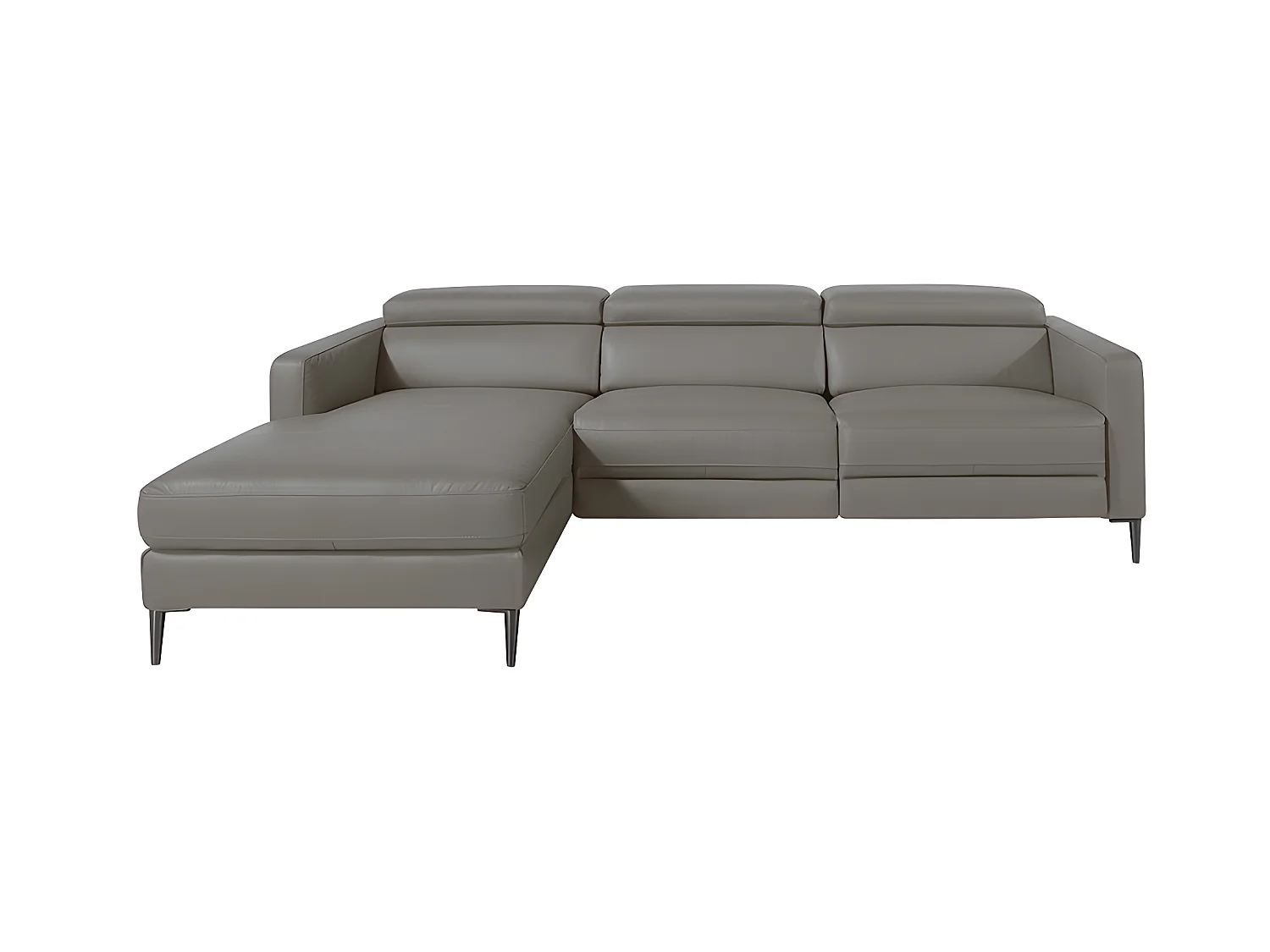 Chaise longue bank in donkergrijs leer met relaxmechanisme 6125 ANGEL CERDA