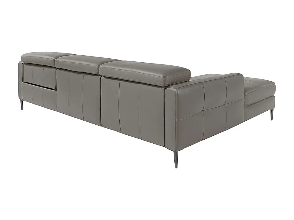 Canapé d'angle relax gauche en cuir gris foncé 6125 ANGEL CERDA