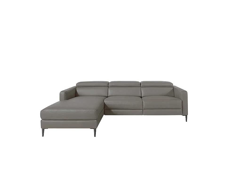 Relax chaise longue links bank in donkergrijs leer 6125 ANGEL CERDA