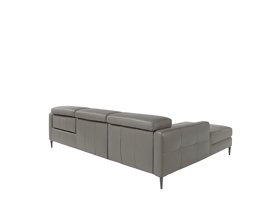 Relax chaise longue links bank in donkergrijs leer 6125 ANGEL CERDA