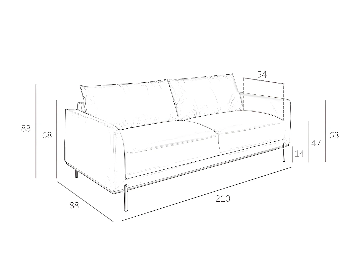 Canapé 3 places en cuir marron 6130 ANGEL CERDA