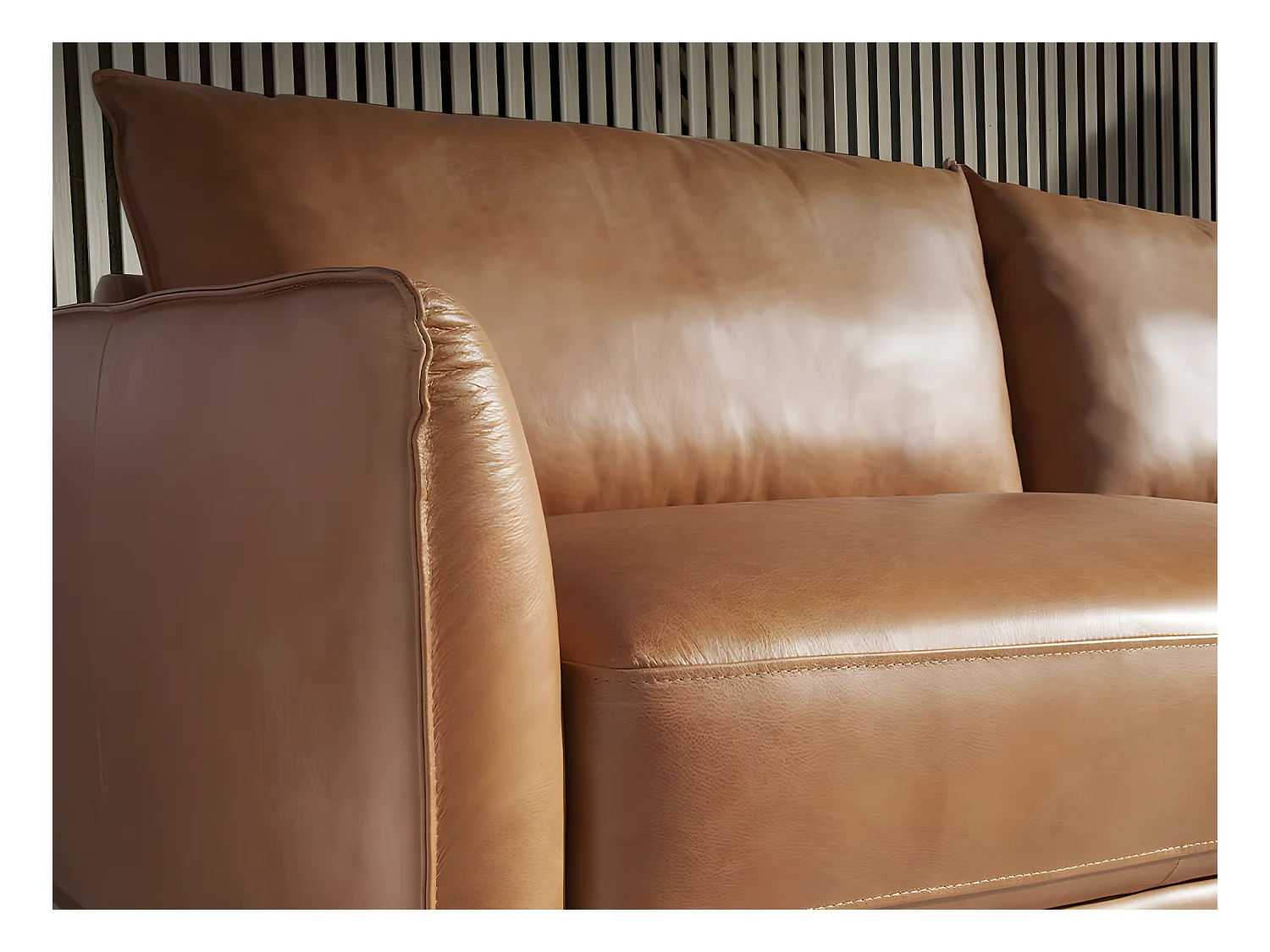 Canapé 3 places en cuir marron 6130 ANGEL CERDA