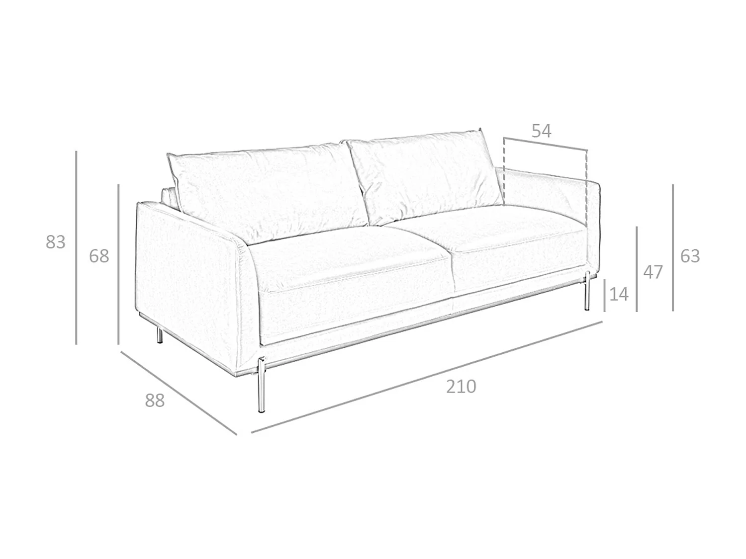 Canapé 3 places en cuir marron 6130 ANGEL CERDA