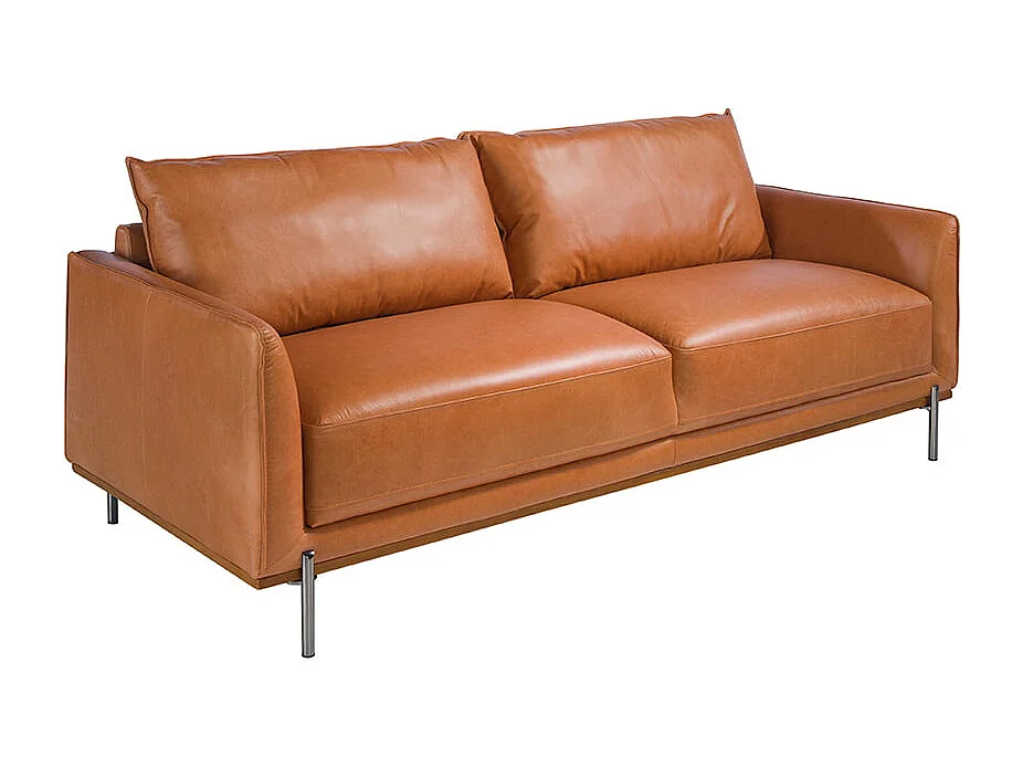 Sofá de 3 lugares em pele castanha 6130 ANGEL CERDA