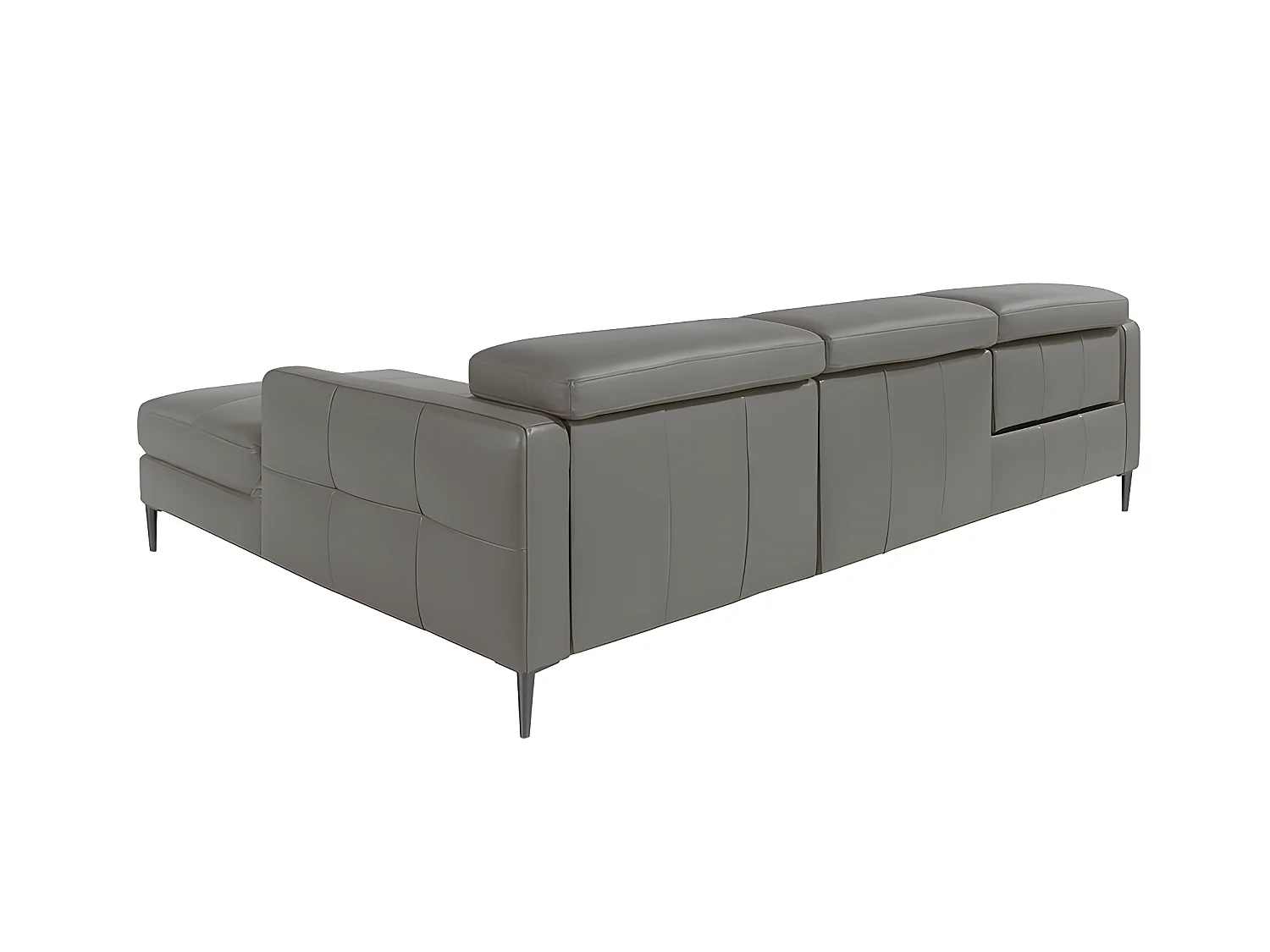 Canapé d'angle en cuir gris avec relax 6126 ANGEL CERDA