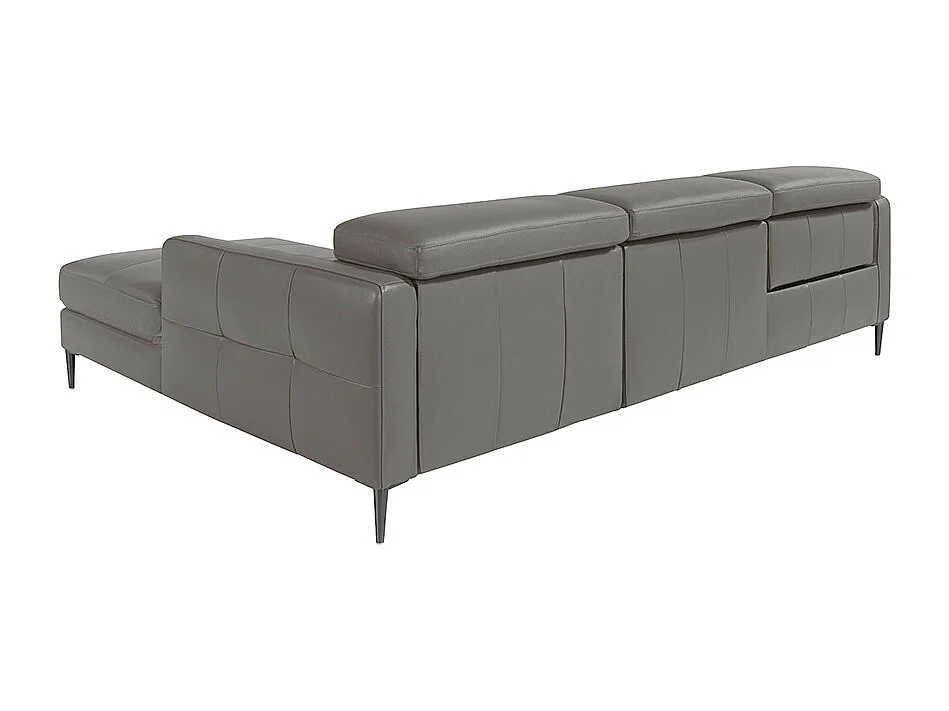 Canapé d'angle relax droite en cuir gris foncé 6126 ANGEL CERDA