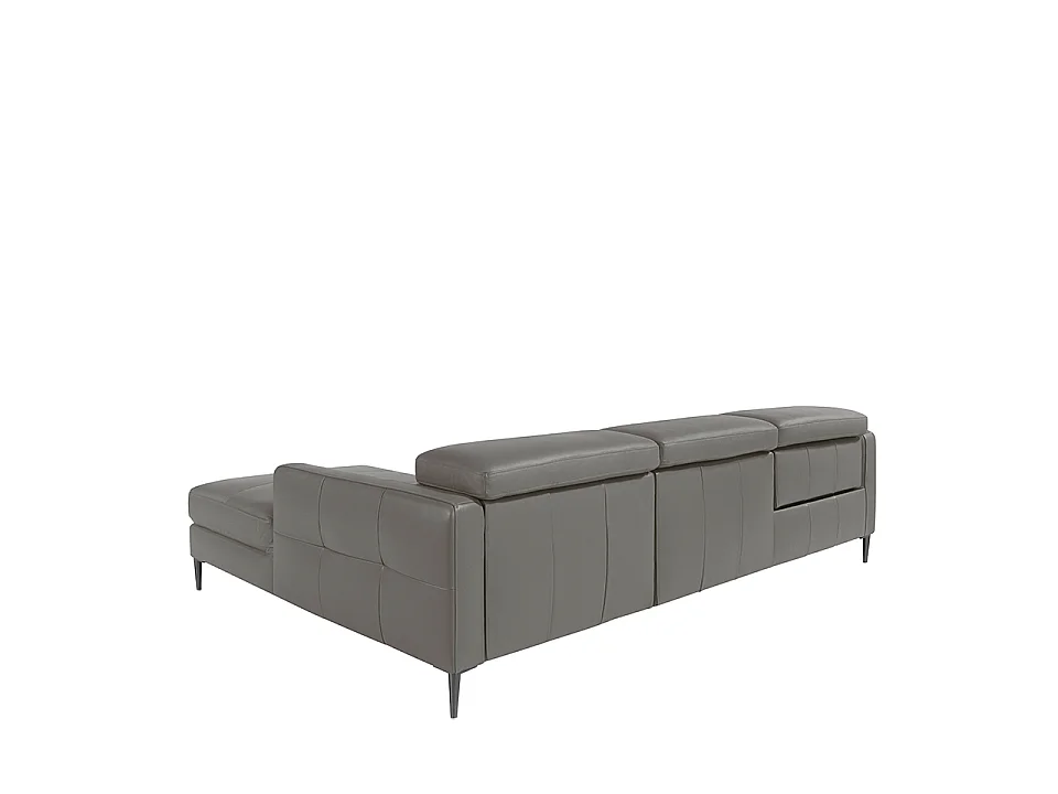 Canapé d'angle relax droite en cuir gris foncé 6126 ANGEL CERDA