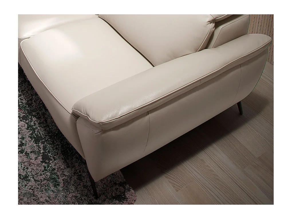 Canapé 2 places en cuir gris taupe 6131 ANGEL CERDA