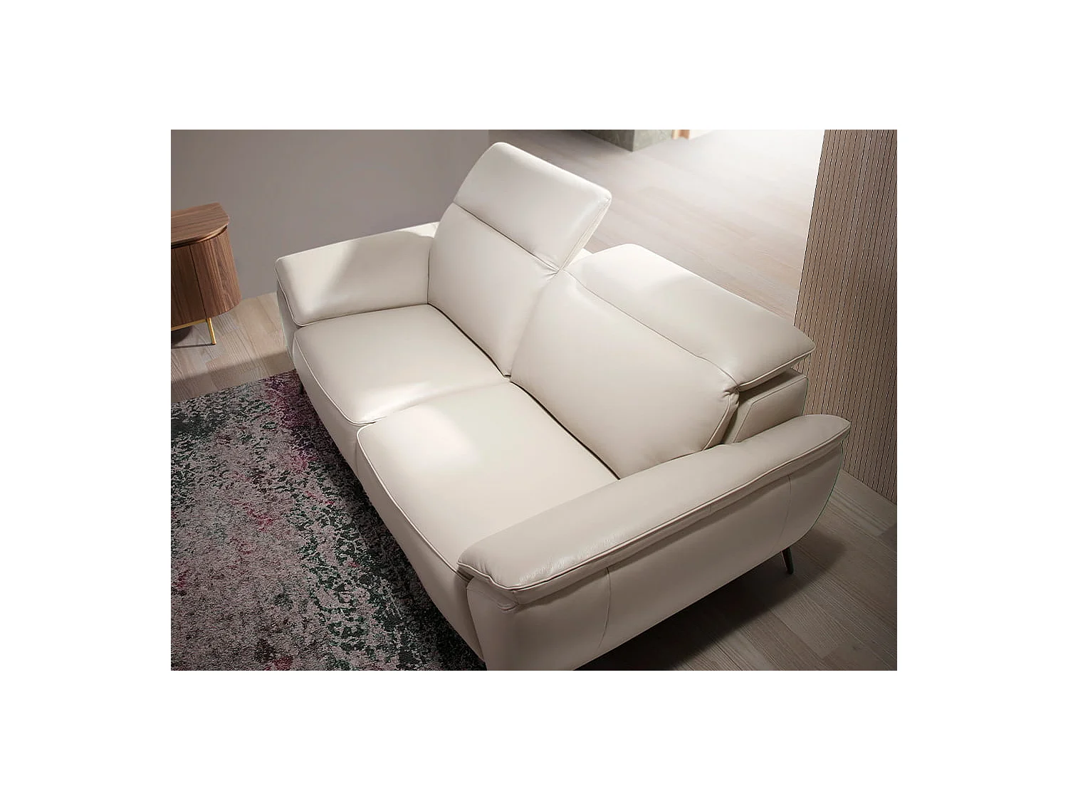 Sofá 2 plazas piel vacuno gris taupé  6131 ANGEL CERDA