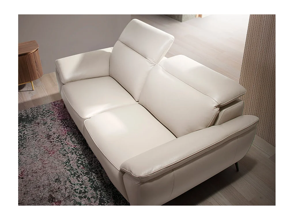 Sofá 2 plazas piel vacuno gris taupé  6131 ANGEL CERDA