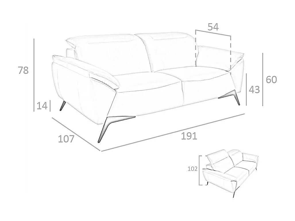 2-zitsbank in taupe leer 6131 ANGEL CERDA