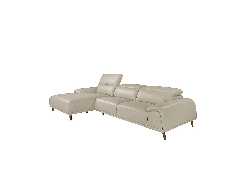 Chaise longue bank in grijs taupe rundleder 6149 ANGEL CERDA