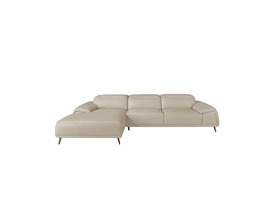 Chaise longue bank in grijs taupe rundleder 6149 ANGEL CERDA