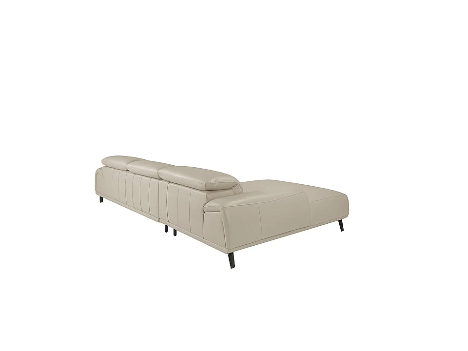 Chaise longue bank in grijs taupe rundleder 6149 ANGEL CERDA