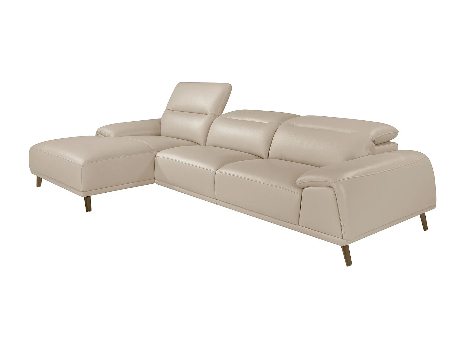 Linker chaise longue bank in taupe grijs leer 6149 ANGEL CERDA