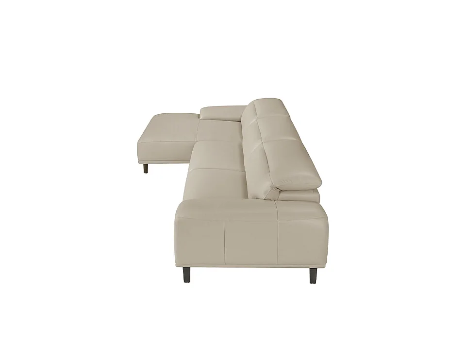 Sofá chaise longue izquierda piel gris taupe 6149 ANGEL CERDA
