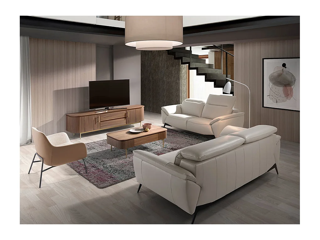 3-Sitzer-Sofa aus grauem Leder  6132 ANGEL CERDA