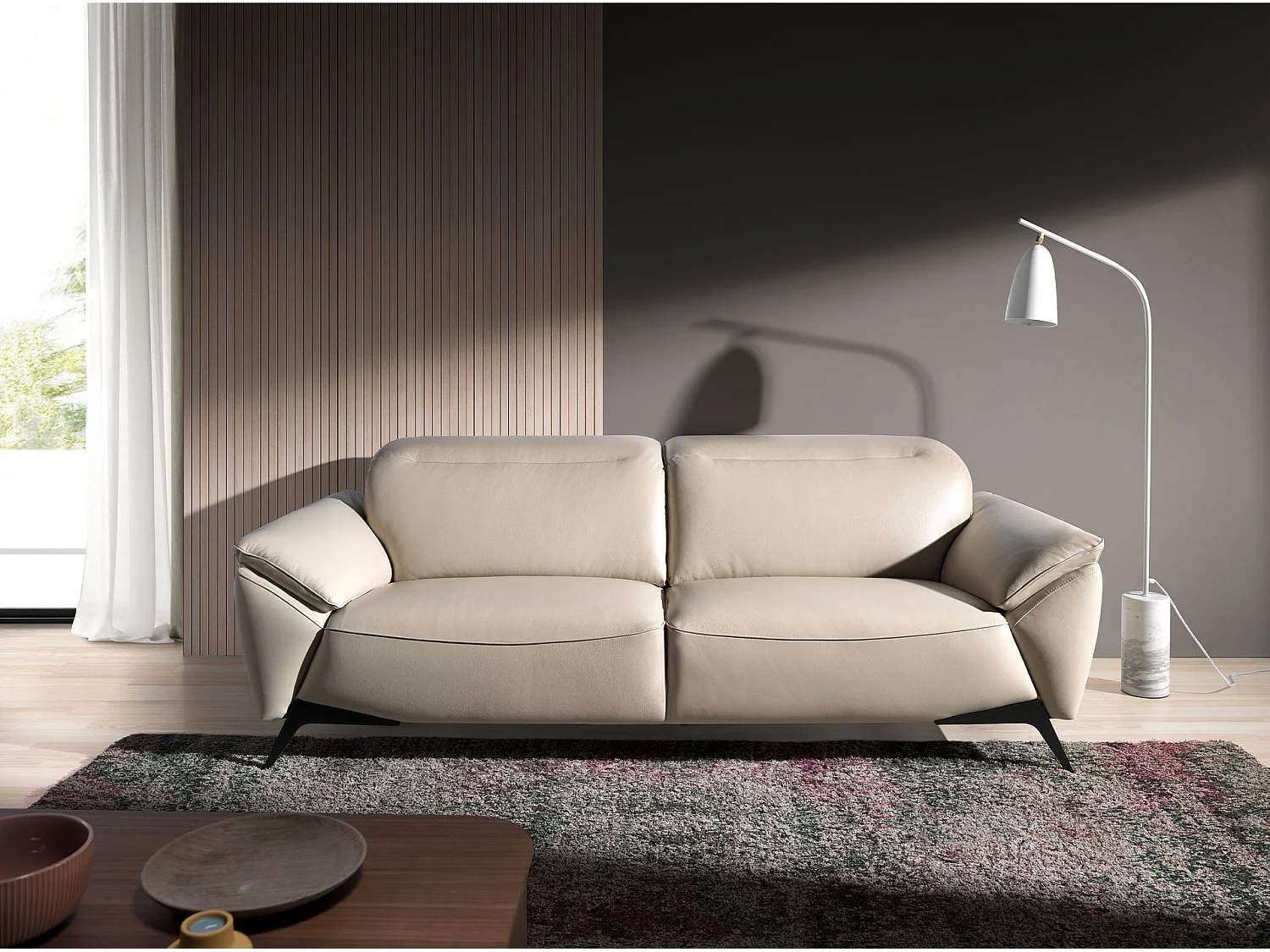 Canapé 3 places en cuir taupe 6132 ANGEL CERDA