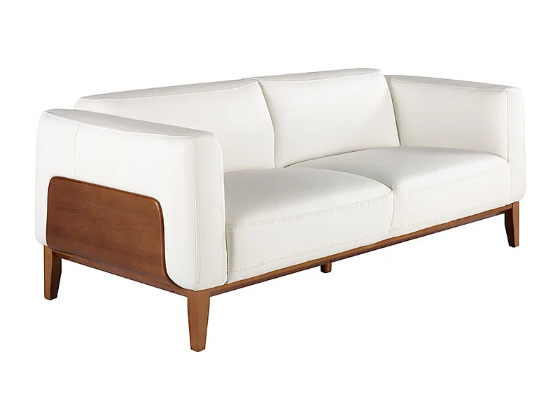 3-Sitzer-Sofa, bezogen mit weißem Leder  6115 ANGEL CERDA